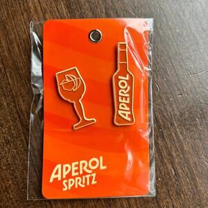 2 Aperol Spritz Liqueur Pin Badges hat lapel enamel metal